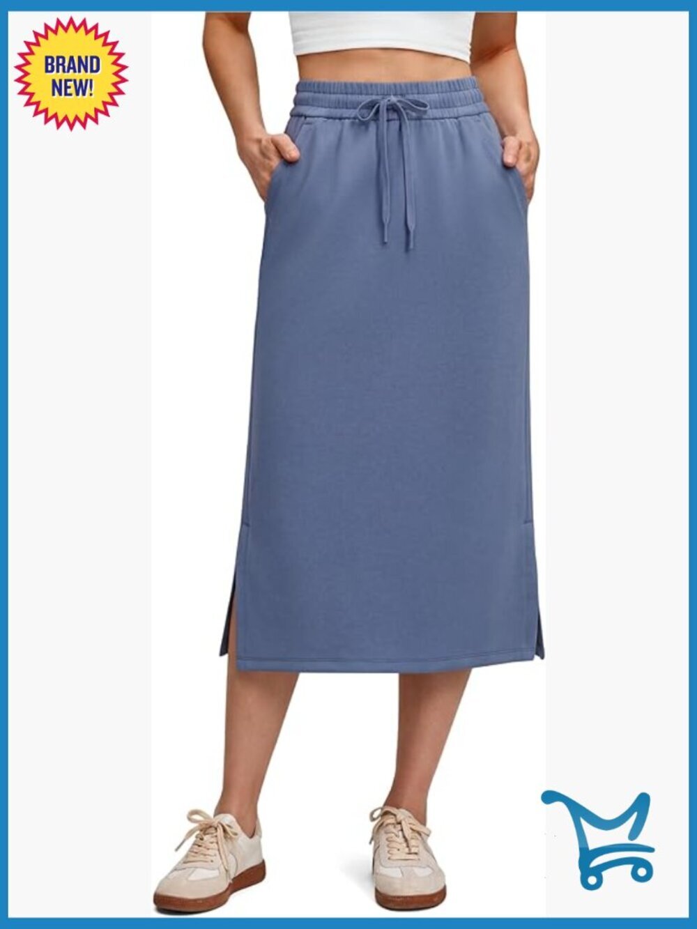 Modal Maxi Skirt with Pockets - High Rise Drawstring Lounge